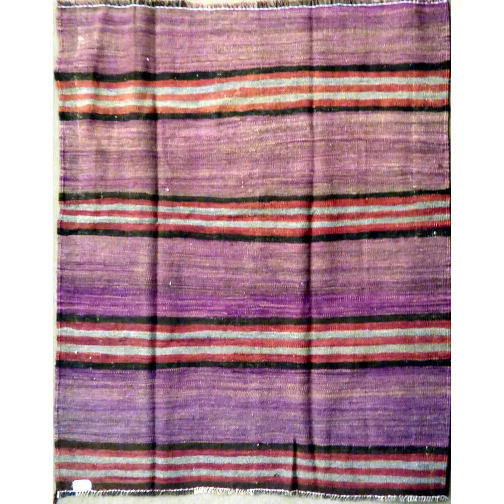 One Of The Kind Authentic Hand-Knotted Sanandaj Vintage Kilim 4'3" X 3'9"